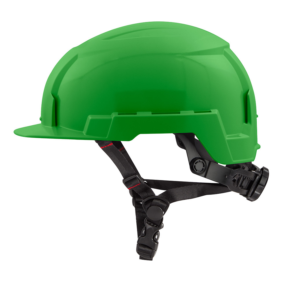 48-73-1327 Adjustable Front Brim Safety Helmet, LEXAN Polycarbonate, Padded Suspension, ANSI Electrical Class Rating: Class E, ANSI Impact Rating: Type II, Swing Wheel Ratchet Adjustment