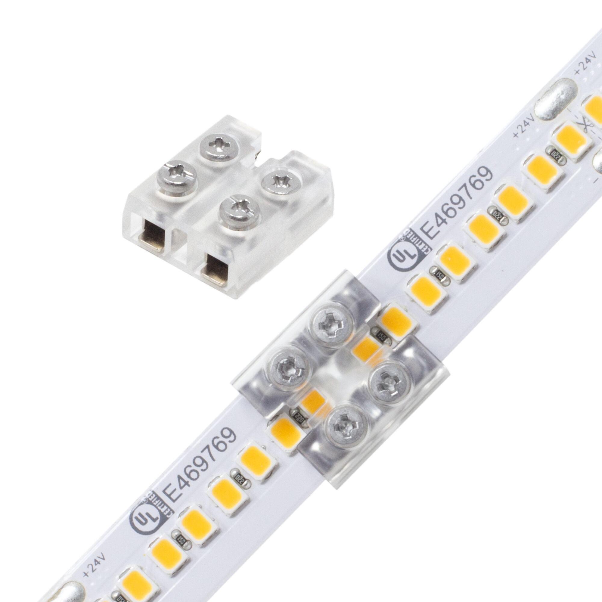 Tape Light Terminal Block Connector, Screw Down, 12mm, Tape-To-Wire - pack of 5