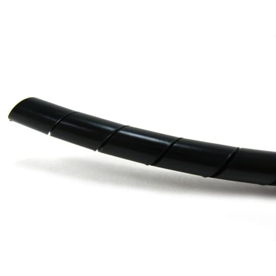 SRPE-250-0-C Ty-Rap Reverse Cut Weatherable Spiral Wrap, 1/4 in OD Dia x 100 ft L x 0.045 in THK, Polyethylene, Black