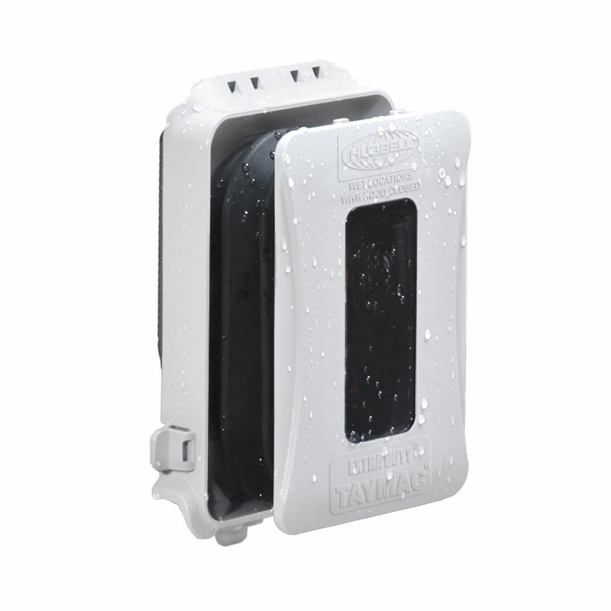 ML500W 16-in-1 Configuration Extra Duty Expandable Flat Non-Metallic Weatherproof While-In-Use Cover, 5.73 in L x 3.61 in W x 1 to 3-1/2 in D, GFCI Device Cover, Neoprene Rubber/Polycarbonate