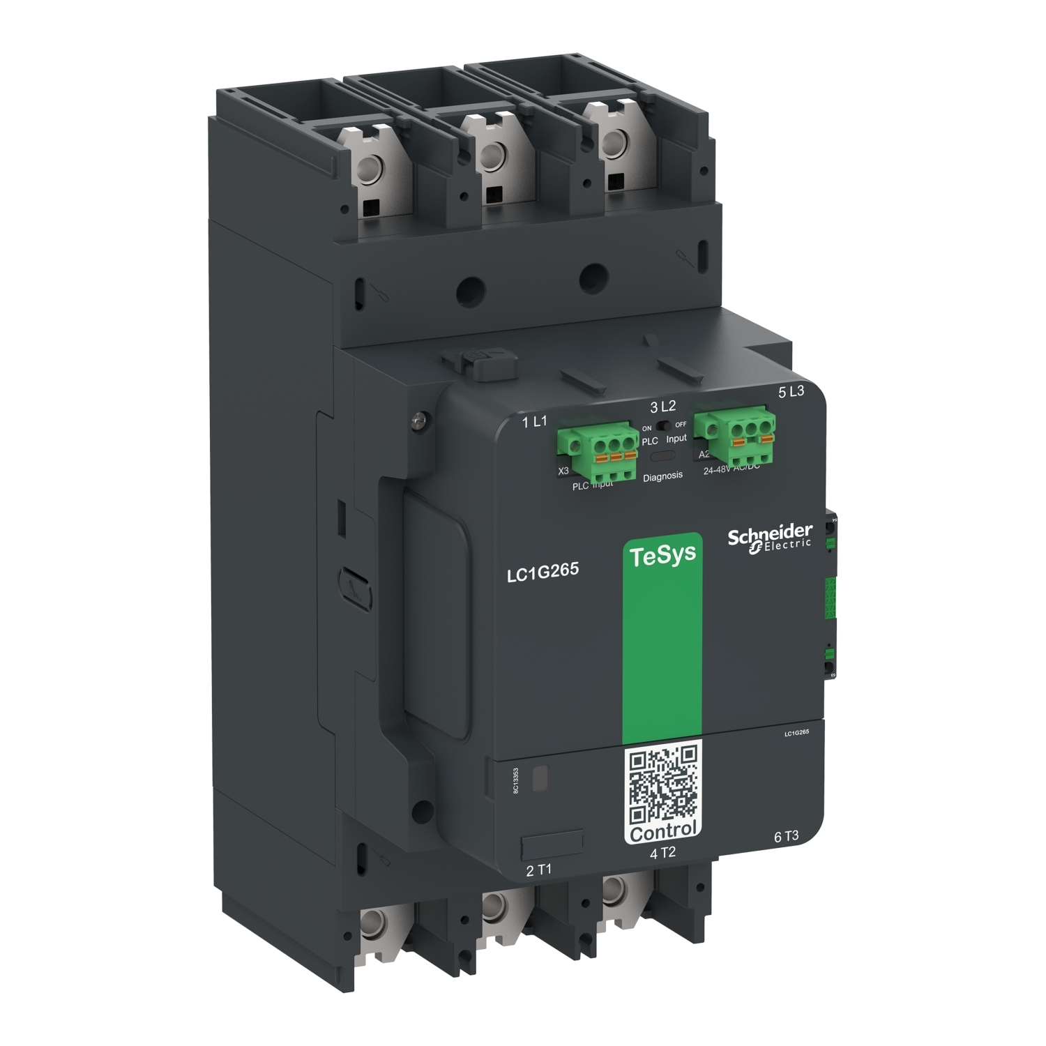 LC1G400EHEA LC1G Contactor, 48 to 130 V AC/DC V Coil, 400 A, 4NO Contact, 3 Poles