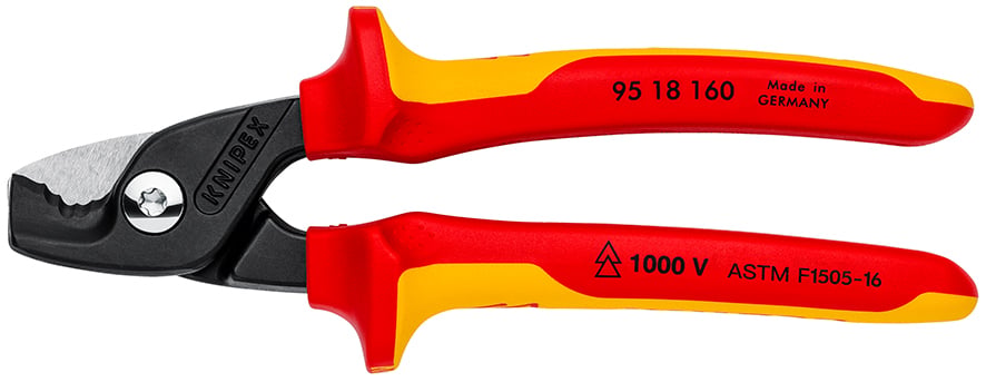 StepCut Cable Shears-1000V Insulated, 6 1/4 in., Multi-Component, ASTM