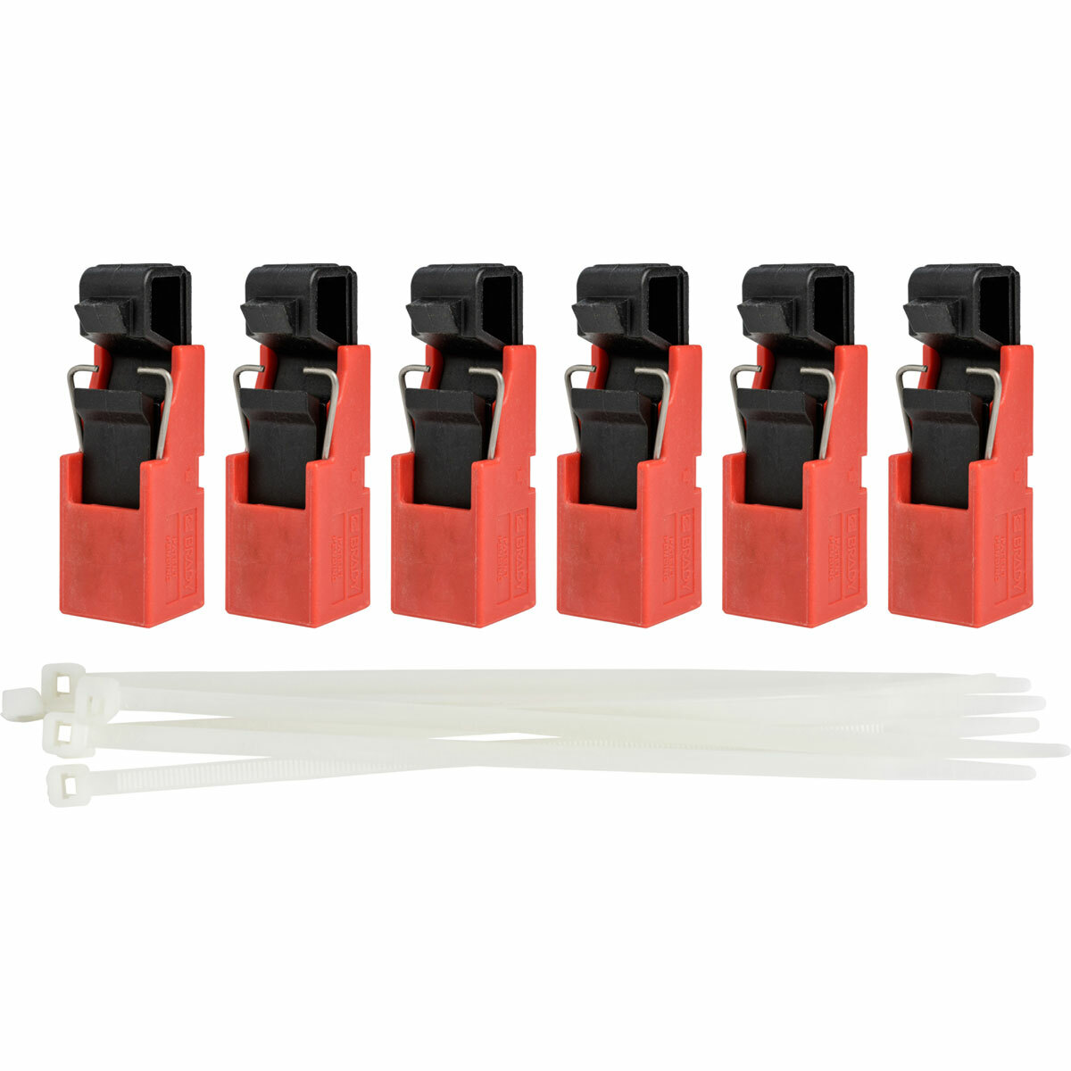 148688 TagLock 1-Pole Electrical Risk Circuit Breaker Lockout With Hole, For Use With 120/277 V Single Pole Breakers, 1 Padlocks, 0.29 in Dia Max Padlock Shackle, Fiberglass Reinforced Nylon, Red