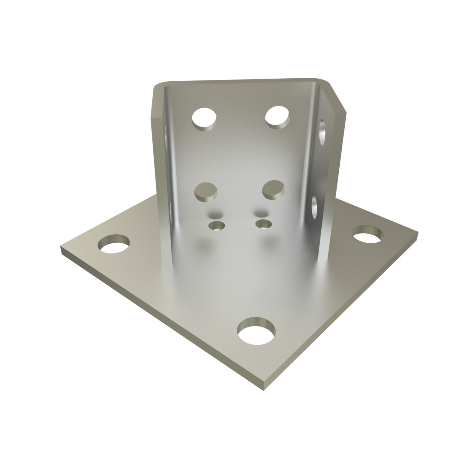 P2073A-SS Post Base, 2 Channel, Centered/Offset Channel Position, 1/4 in H Base, For Use With 1-5/8 in W Series Channel, Steel