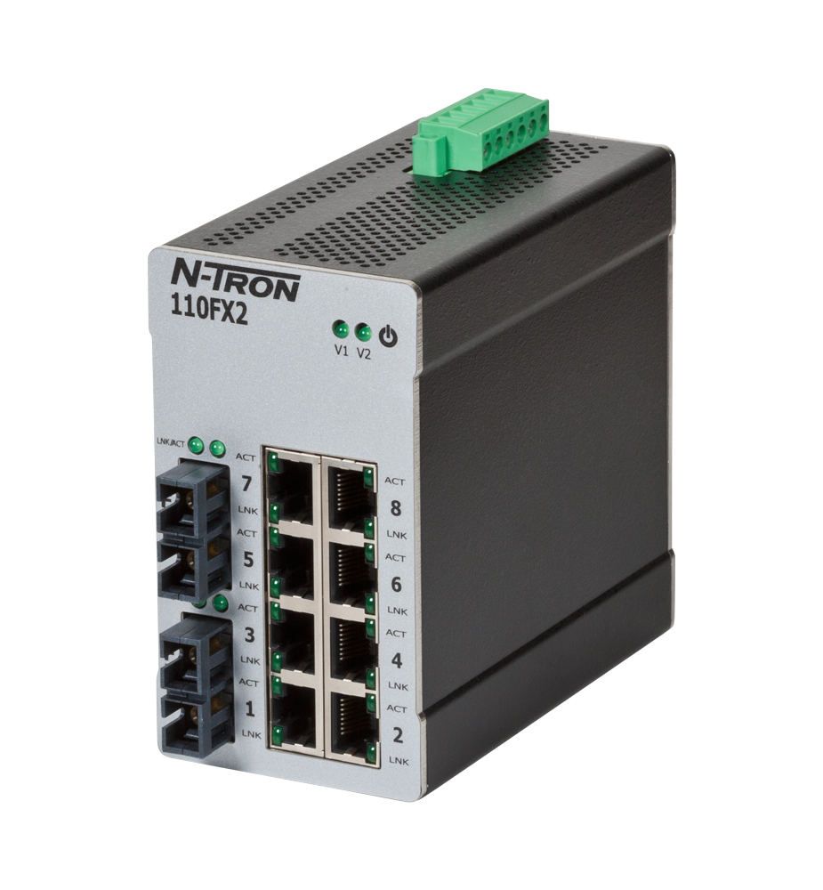 110FX2 Unmanaged Industrial Ethernet Switch, SC 15km