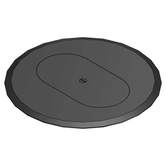 P-68-DRC-BLK Steel City MopTite Non-Metallic Carpet Plate and Cover, 6 in Dia, Polycarbonate