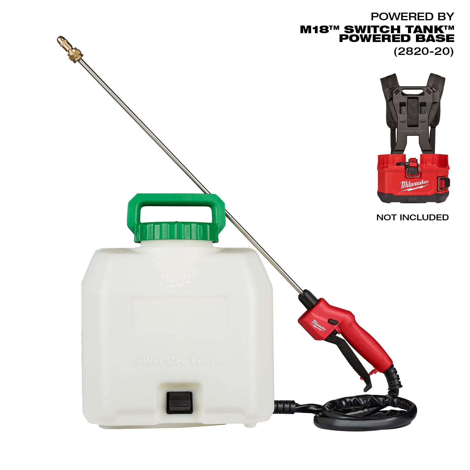 49-16-28PS Switch Tank Sprayer Tank Assembly, 4 gal Tank, 120 psi Pressure, 48 in L Hose