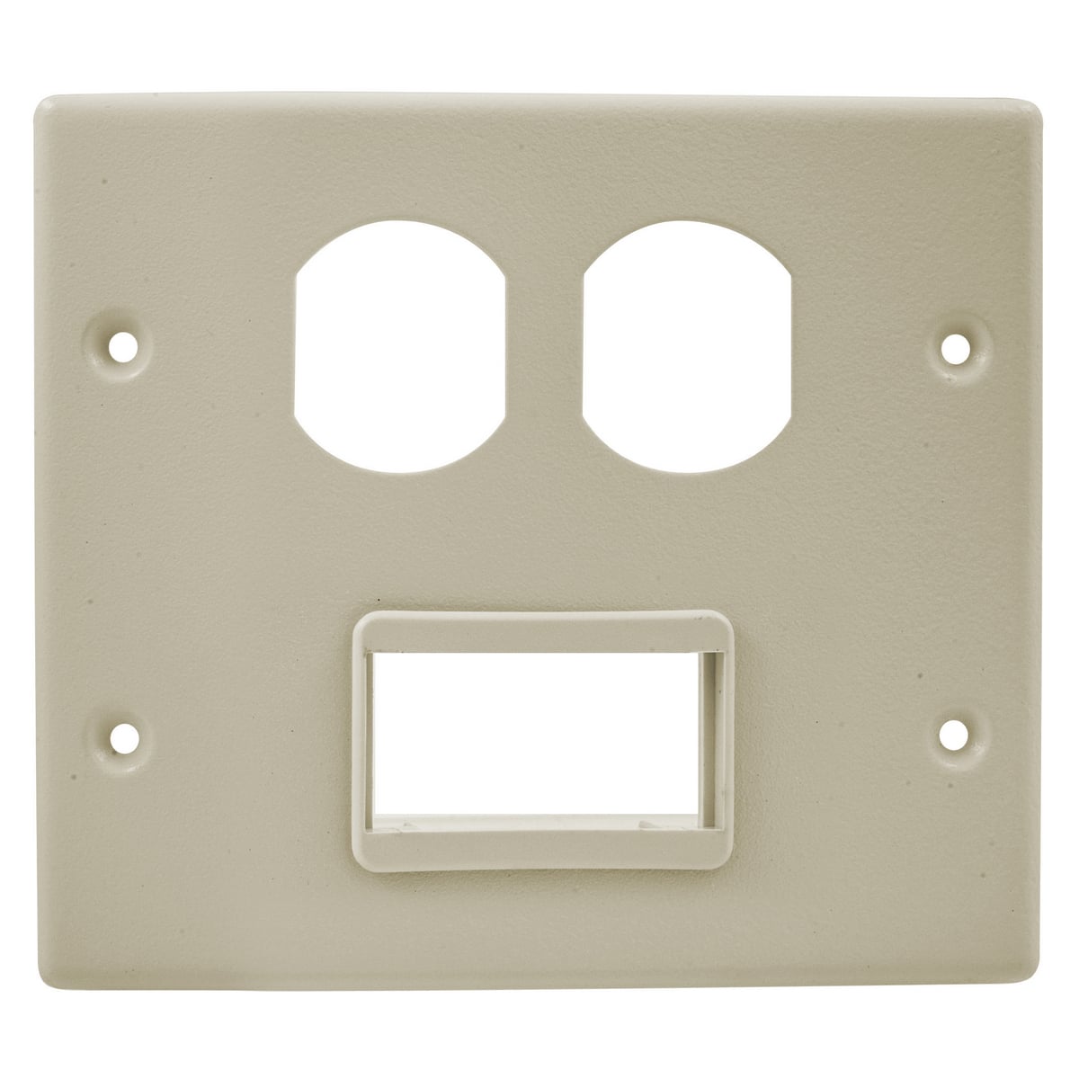 HBL4747BSIV 2-Gang 1-Duplex Opening Standard Cover Plate, For Use With HBL4750 Series Metal Raceway, Roll Formed Steel, Ivory