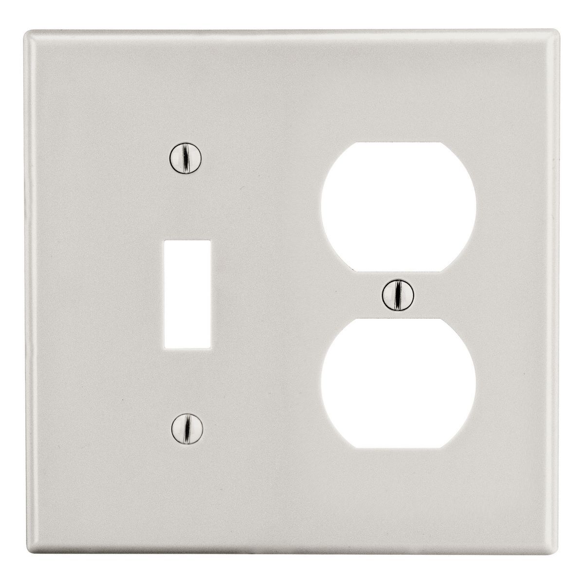 P18LA Non-Metallic Standard Wall Plate, 2 Gangs, 4.69 in W x 4.63 in H, Polycarbonate Thermoplastic, Light Almond
