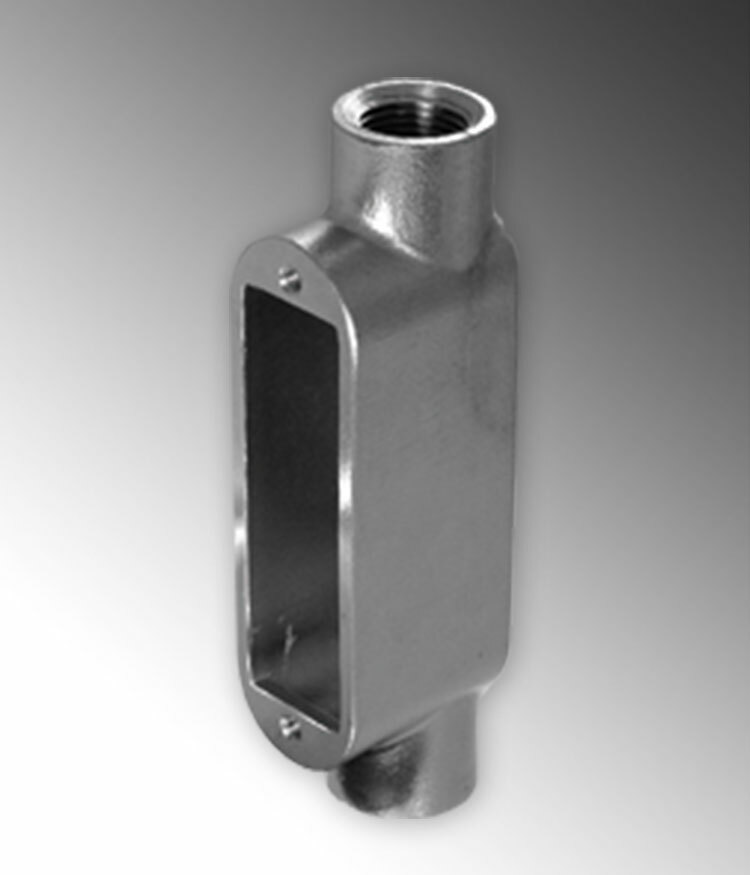 S60500CE00 Type-C Conduit Body, 1/2 in Hub, 8, 5 cu-in, 316 Stainless Steel, Polished Silver