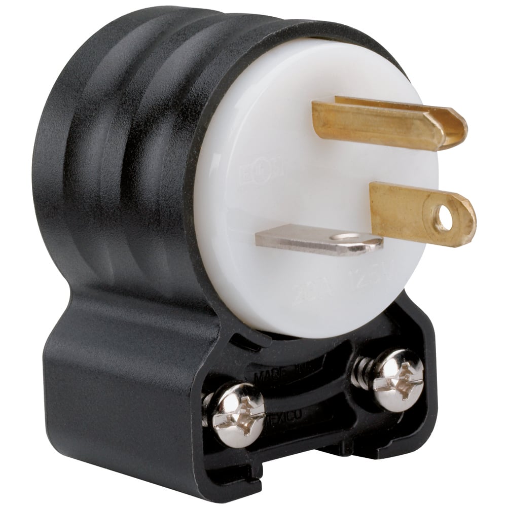 PS5366SSAN Extra-Hard Use (EHU) Angled Devices - Plug, Black and White