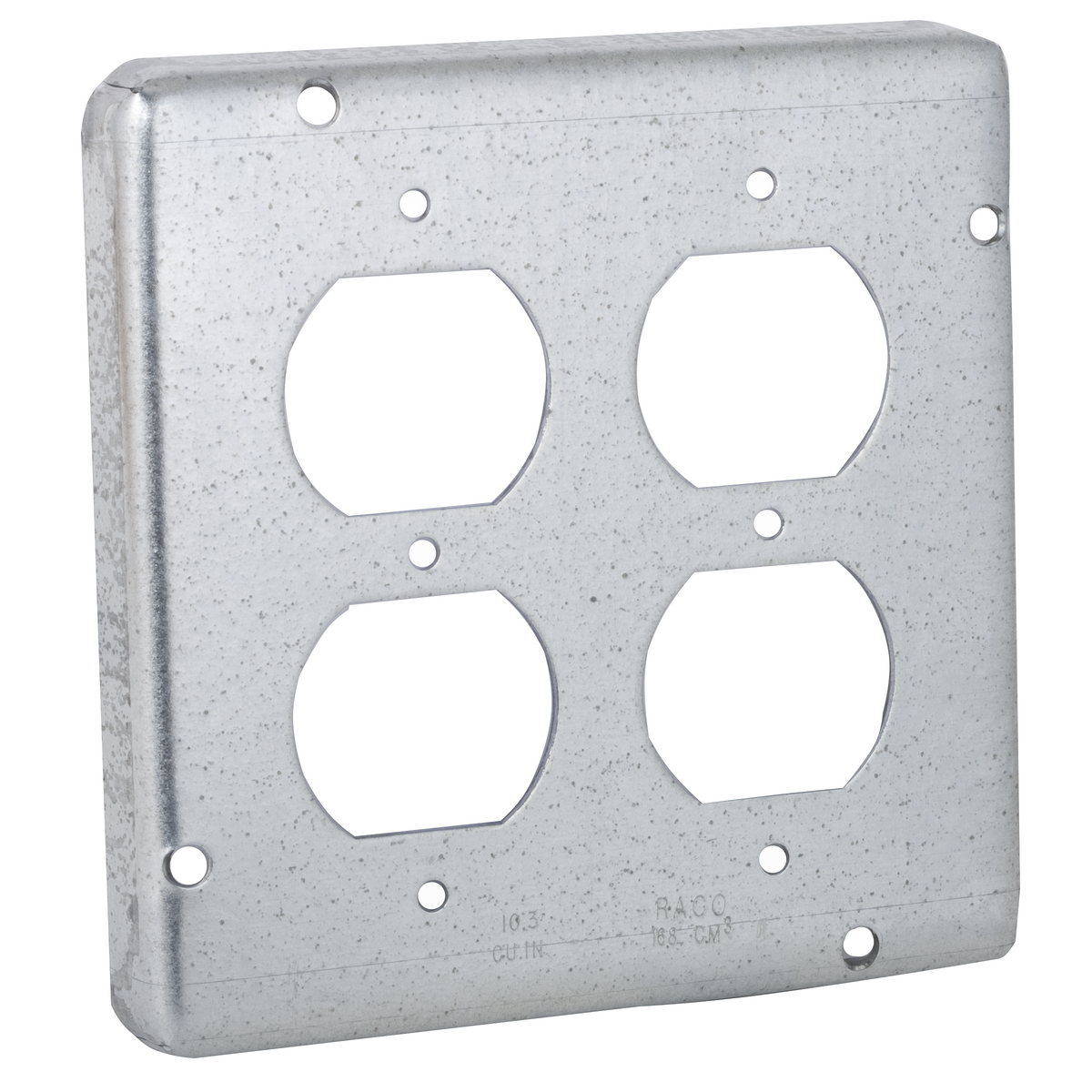 979 Exposed Work Cover, 5.62 in L x 4.69 in W, Duplex Receptacle Cover