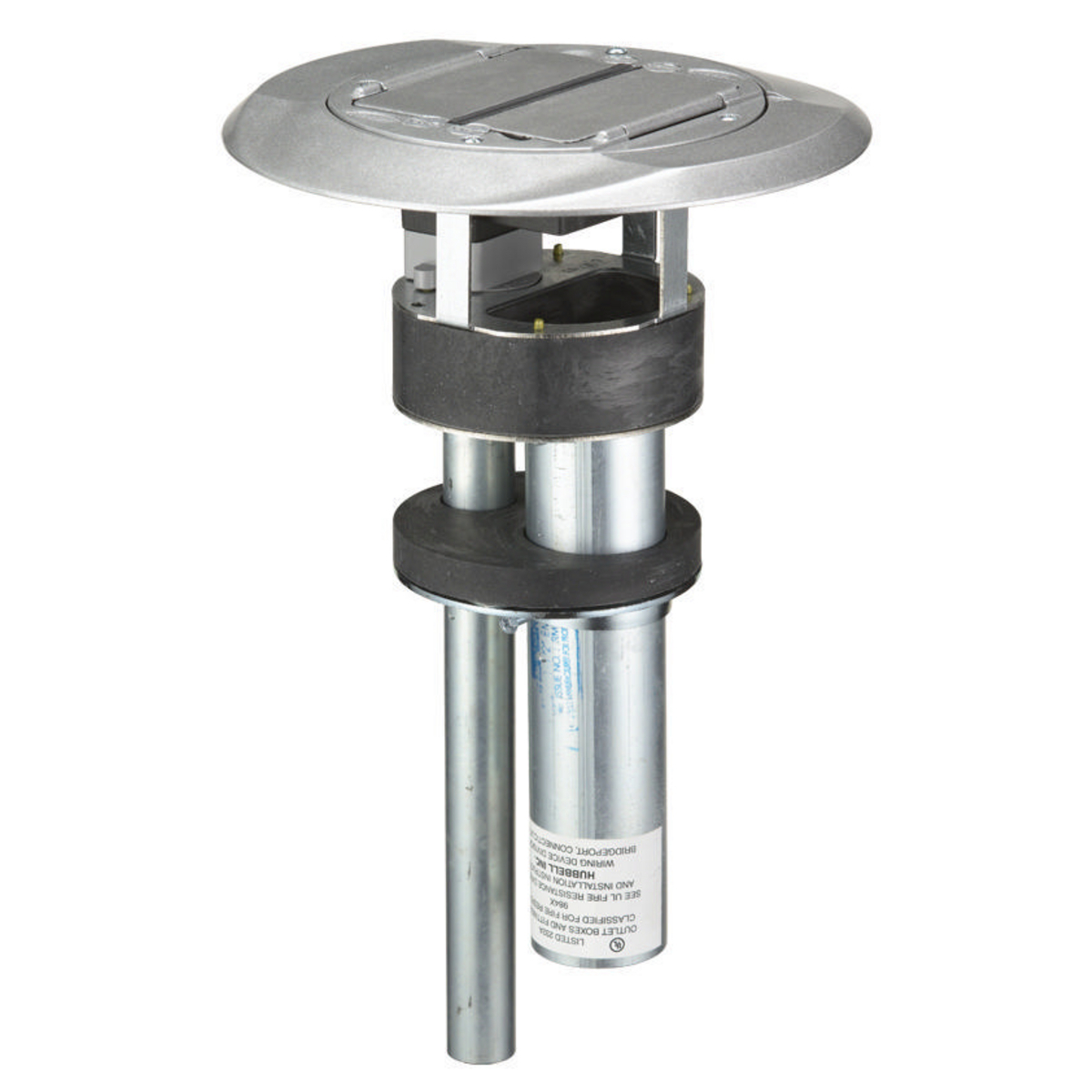 S1PT3IMAL 1-Piece Fire-Rated Flush Standard Poke-Through Complete Unit, 4 in Hole, 8 in Dia x 0.54 in THK Cover, 300 lb Capacity, Composite