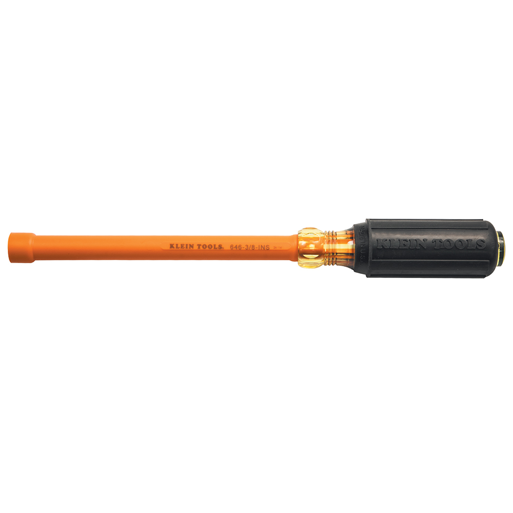 646-3/8-INS Insulated Nutdriver, 3/8 in, Hollow Shank, Orange Cushion Grip Handle