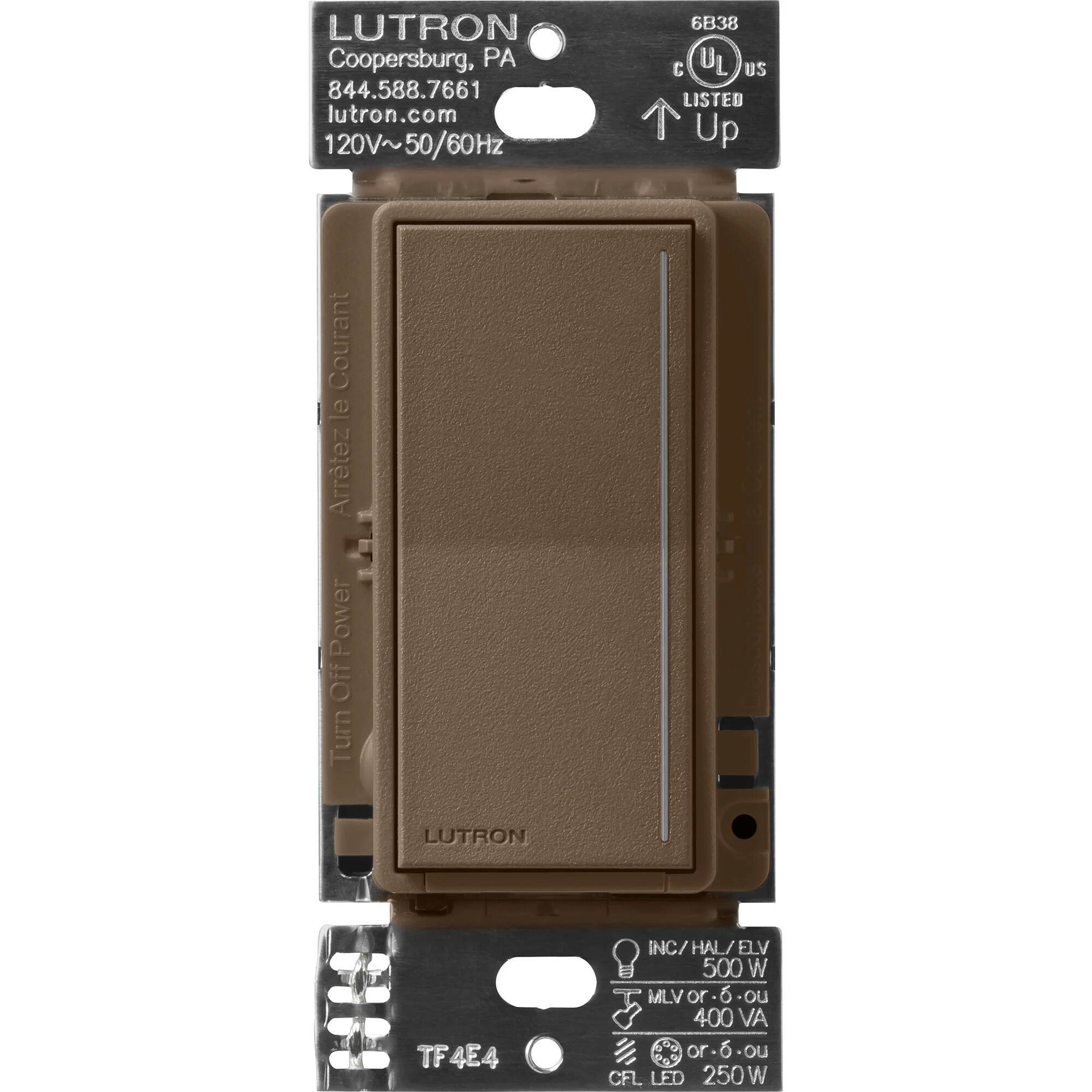 ST-PRO-N-EP Sunnata PRO LED+ Touch Dimmer, Phase Selectable, LED/MLV/ELV, 1 Pole/Multi-Location, Neutral Required, Espresso