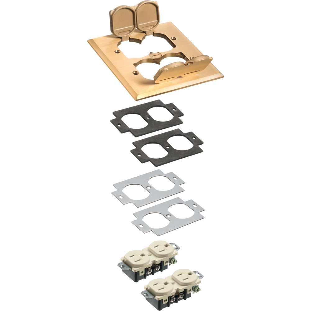 FLB5550MB Floor Box Cover, 5.018 in L x 5.018 in W, Brass