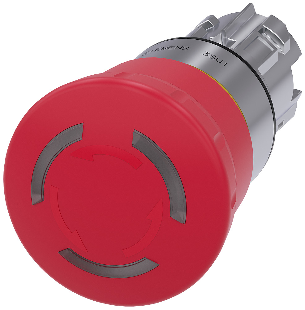3SU10511HB200AA0 Round Illuminated Pushbutton, 22 mm, Red