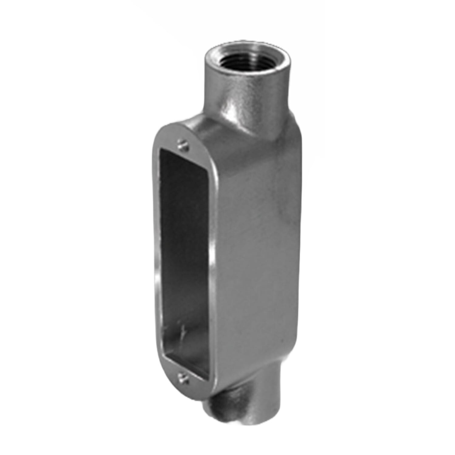 S62000CE00 Type-C Conduit Body With Cover, Gasket Set, Coupling, 2 in Hub, 8, 77 cu-in, 316 Stainless Steel, #4 Polished