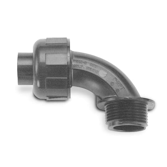 LT938 Carlon Carflex Omni Connector, 3/8 in Trade, 90 deg, Nylon 6.6