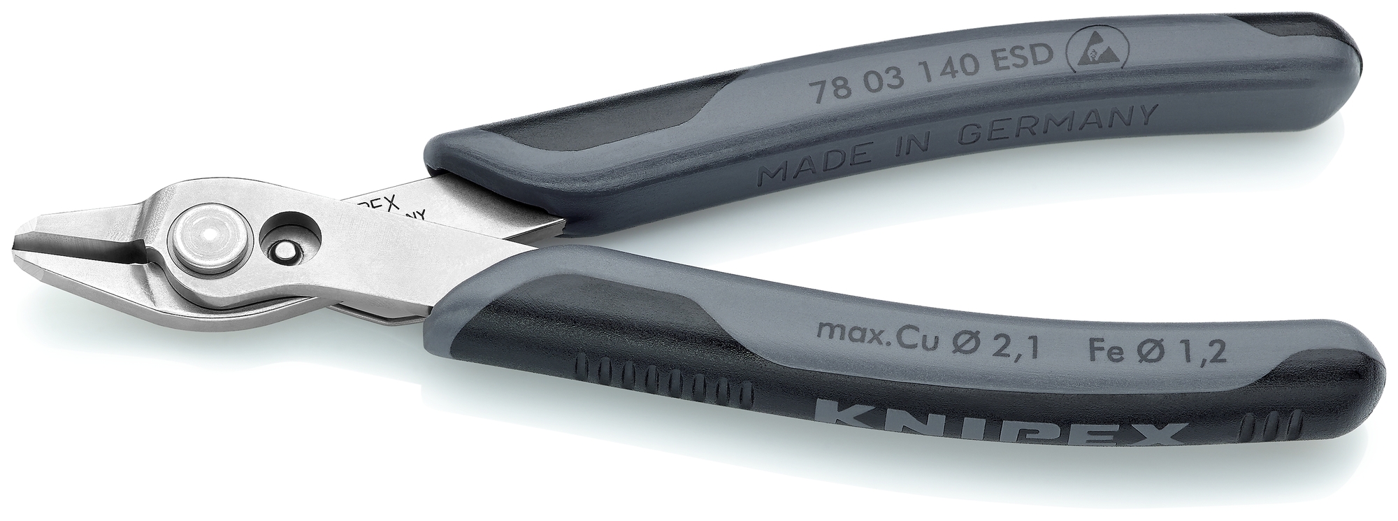 Electionics Super Knips XL, 5 1/2 in., Multi-Component, Polished, Flush Cut, Oval Head, Up to 1/16 in. Medium Wire