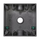 Eaton Crouse-Hinds series weatherproof outlet box, 30.5 cu in, Gray, 2" deep, Die cast aluminum, Two-gang, (3) 3/4" outlet holes