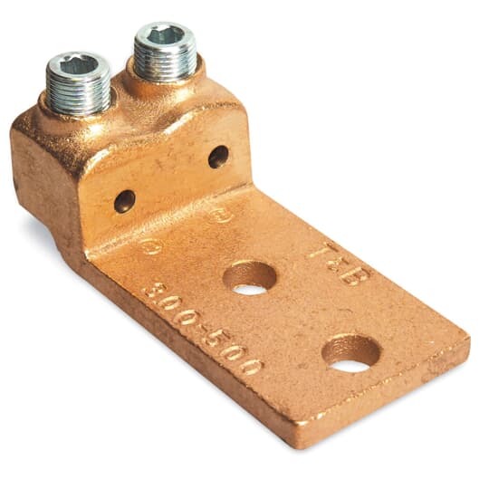 32005BD Blackburn Locktite NEMA-Drilled Mechanical Lug Connector, 8 to 4 AWG Copper Conductor, 1/4 in Stud, Copper