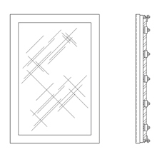 PWK2315SS Framed Window and Door Kit, 15 in W x 23 in H, 24.62 x 16.62 in Cut Out, 17.5 in W X 25.5 in H, For Use With Series Enclosure, 304 Stainless Steel, Gray, Polyester Powder Coated