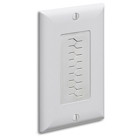 Cable entry device with slotted cover. White Non-metallic. Includes two #6 screws. Comes with wall plate.