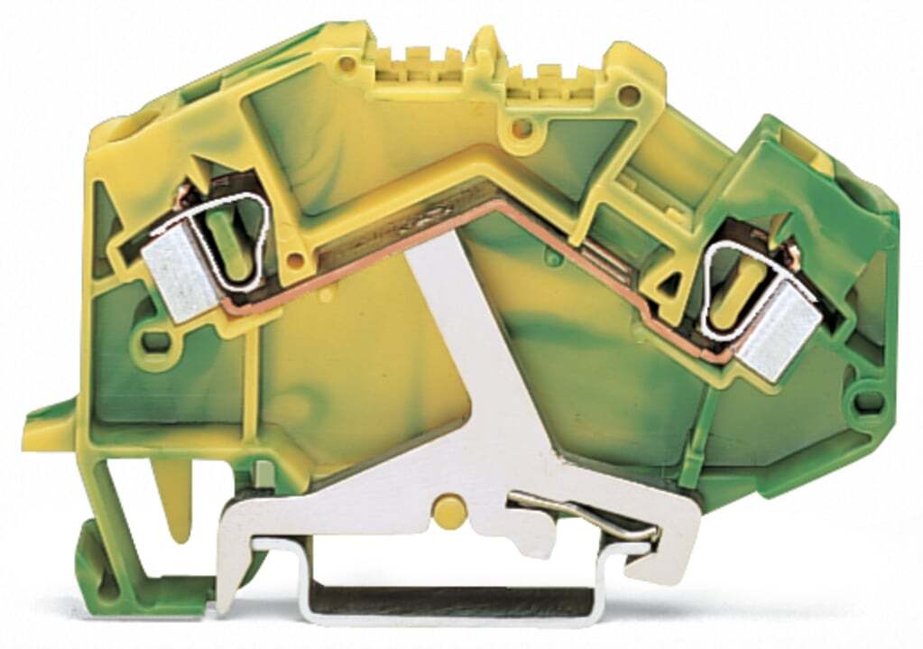 781-607 Operating Tool Ground Terminal Block, 28 to 12 AWG Wire, 1 Poles, DIN Rail Mount