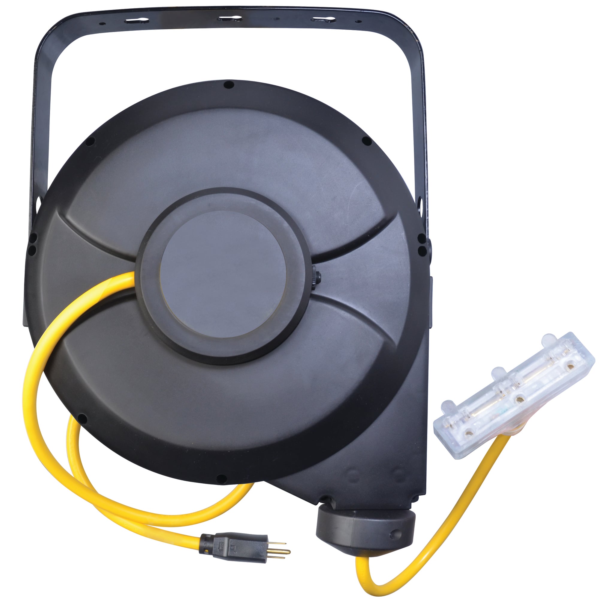 48208802SW Type SJTW Medium Duty Retractable Cord Reel, 125 V AC, 13 A, 50 ft L Cord, 12/3 AWG Conductor, 3 Outlets