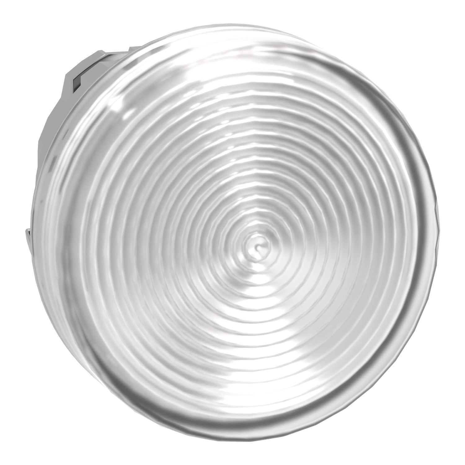 ZB4BV013S Harmony Standard Pilot Light Head With Grooved Fresnel Lens and Integral LED, 22 mm, Round Shape, Chromium Plated Metal, White