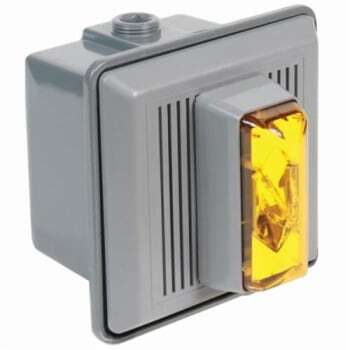 867STRA-N5 860 Industrial Electronic Horn/Strobe, 120 V AC, Xenon Lamp, 100/90 dB Sound, Surface Mount, Amber Lens, UL 1638, UL 464