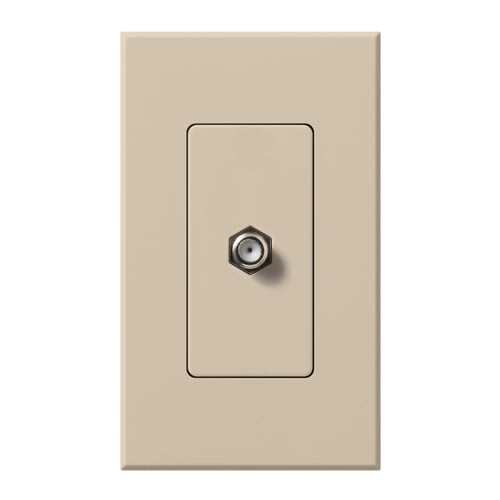 NT-CJ-TP Nova T Coaxial Cable Jack with 1 Gang Wall Plate, F-Style, 75 Ohm Cable, Fits Architectural-Style Wall Plates, Taupe