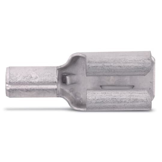 B250M Sta-Kon 250 Female Disconnect, 16 to 14 AWG Conductor, 0.25 in W x 0.032 in THK Tab, Brazed Seam/Serrated Barrel, Brass, Metallic
