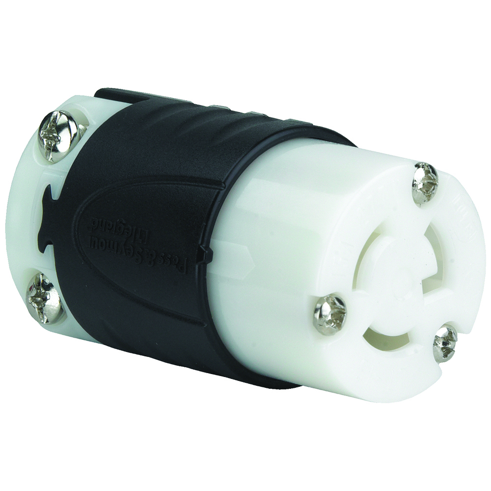 PSL715C 15 Amp NEMA L715 Connector - Black Back, White Front Body