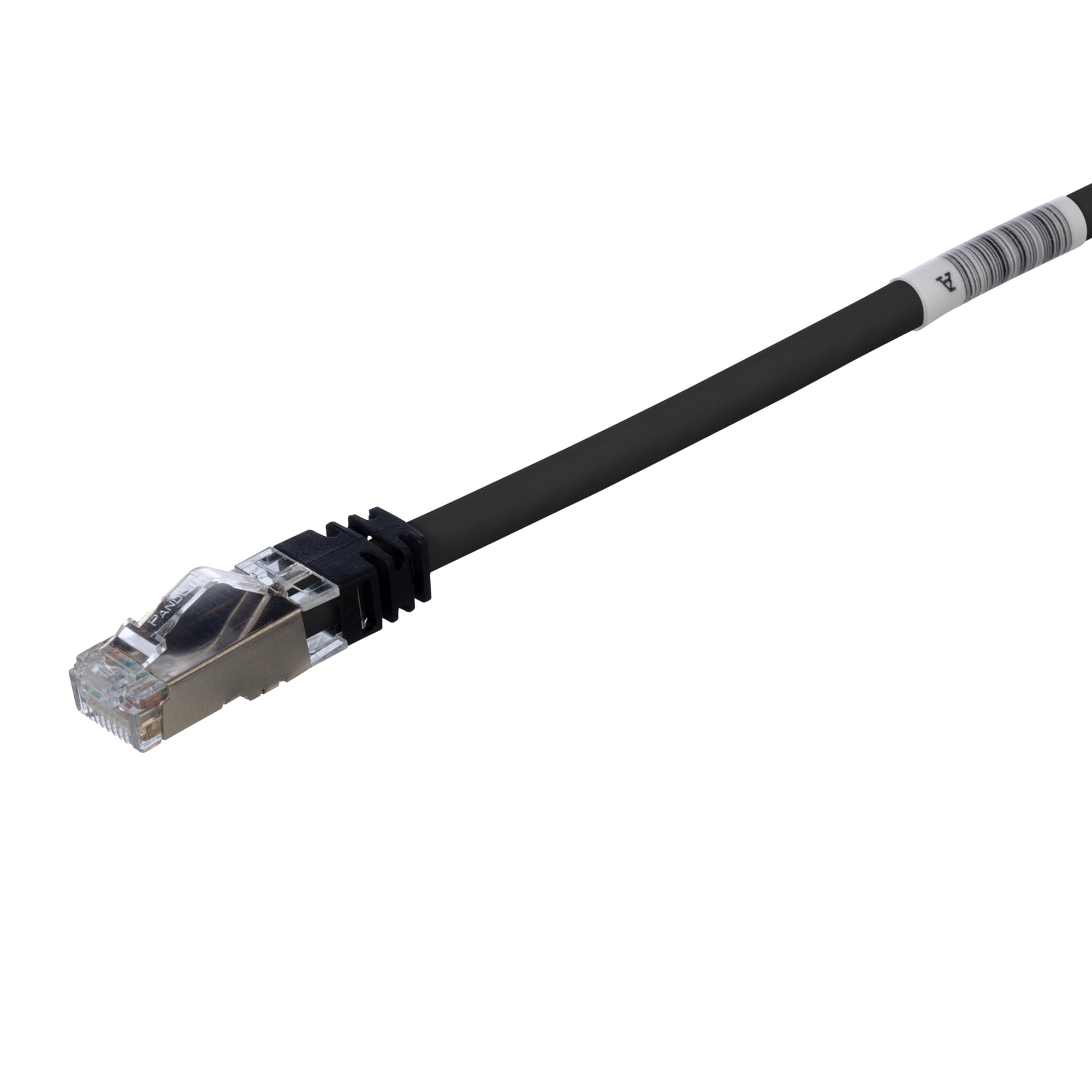 STP6X1MBL 10Gig PanNet TX6A Class EA Patch Cord With TX6A 10Gig Modular Plugs on Each End, Cat 6A, 26 AWG S/FTP Copper Shielded Stranded Conductor, RJ45 Modular Plug x Modular Plug Boot Connector, 1 m L Cord, Black
