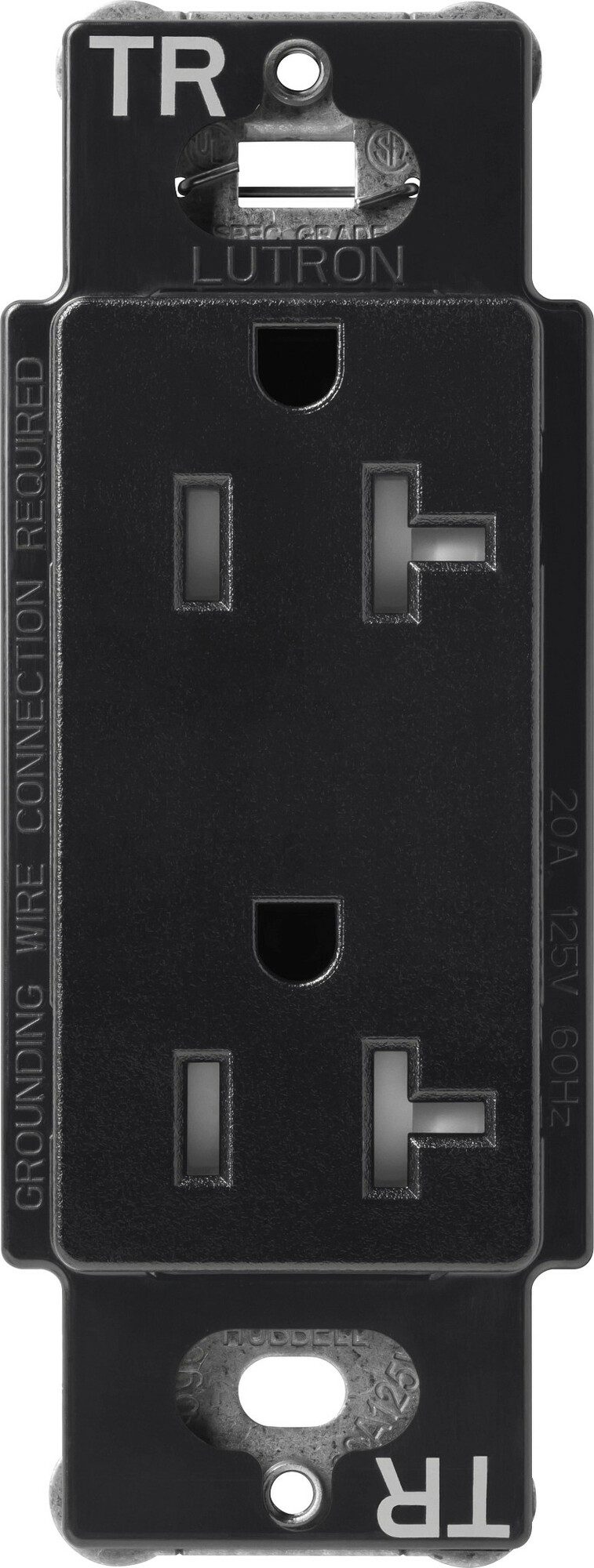 SCRS-20-TR-MN Claro Tamper-Resistant Duplex Receptacle, Decorator-Style Outlet, 20 Amp, Satin, Midnight