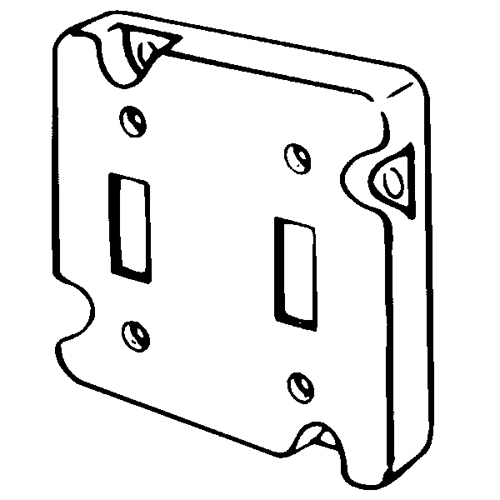 8490 Raised Electrical Box Cover, 4-11/16 in L x 4-11/16 in W x 1/2 in D, Toggle Switch Cover, Steel
