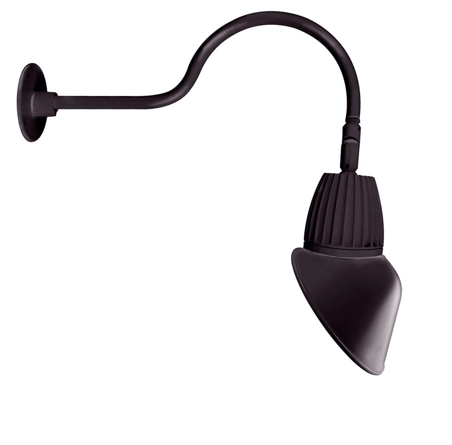 GN1LED26NAC11A LGOOSE Flood Gooseneck Decorative Fixture With GOOSE1A 24 in Goose Arm Style 1, 28 W Fixture, 120/208/240/277 V AC, Bronze Housing