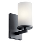 Streamlined and simple, This Crosby 1 light wall sconce in Black delivers clean lines for a contemporary style. The Satin Etched Cased Opal shades enhance this minimalistic design.