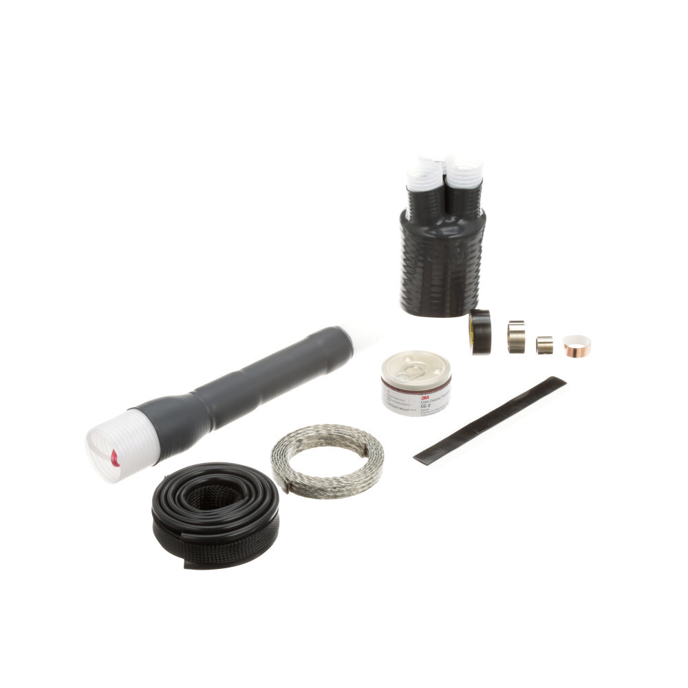 7000132794 QT-III 7600-T-3W Cold Shrink Termination Kit, 3 Pieces, For Use With Three Core Tape Shield, UniShield and Wire Shield Power Cable, Silicone Rubber