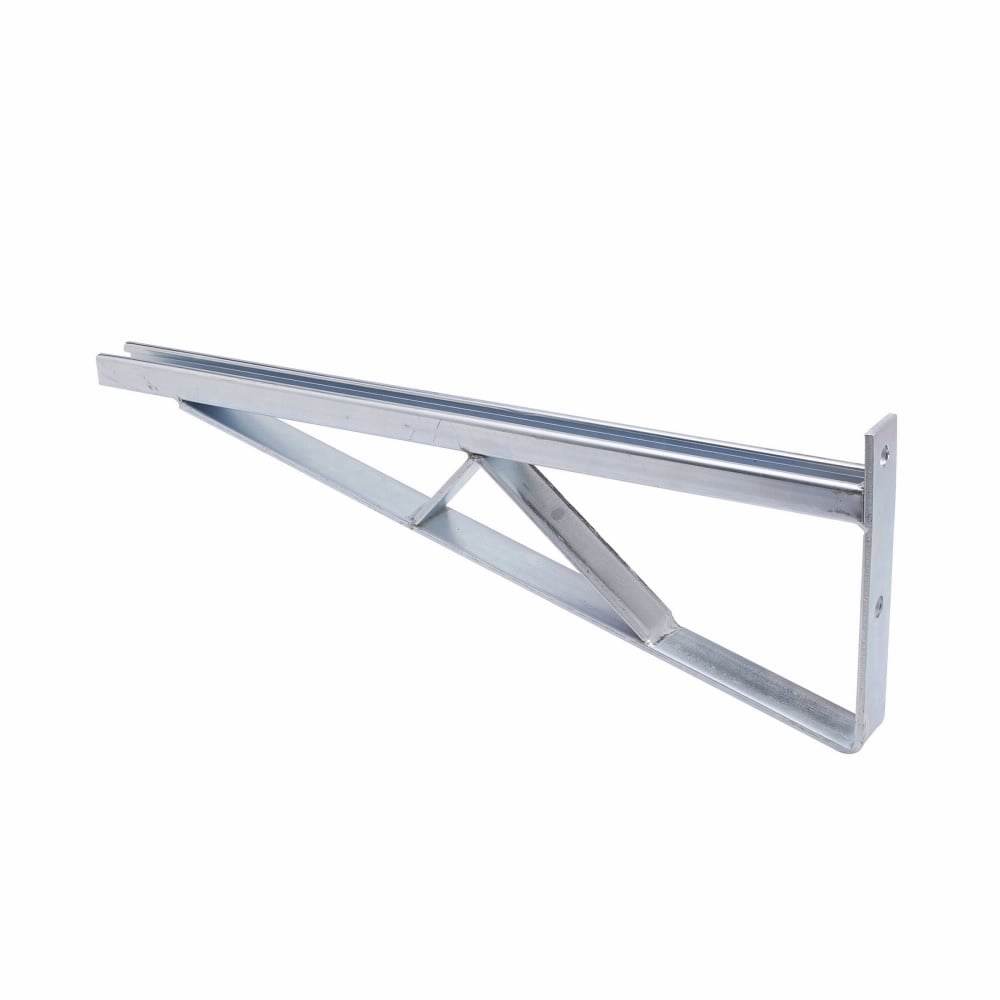 B494-24ZN Braced Single Bracket, 2 Holes, 24 in L x 1-5/8 in W x 7/32 in THK, Steel