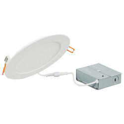 LEDMD8R/2A/1600ST/9SC3/61407 ValueLED microdisk Dimmable Round 2A Generation Downlight Kit With Remote Driver, 20 W Fixture, 120 V, Aluminum/Plastic Housing