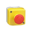 Harmony, yellow control station, red mushroom head push button, 40 mm push pull, 1 NC