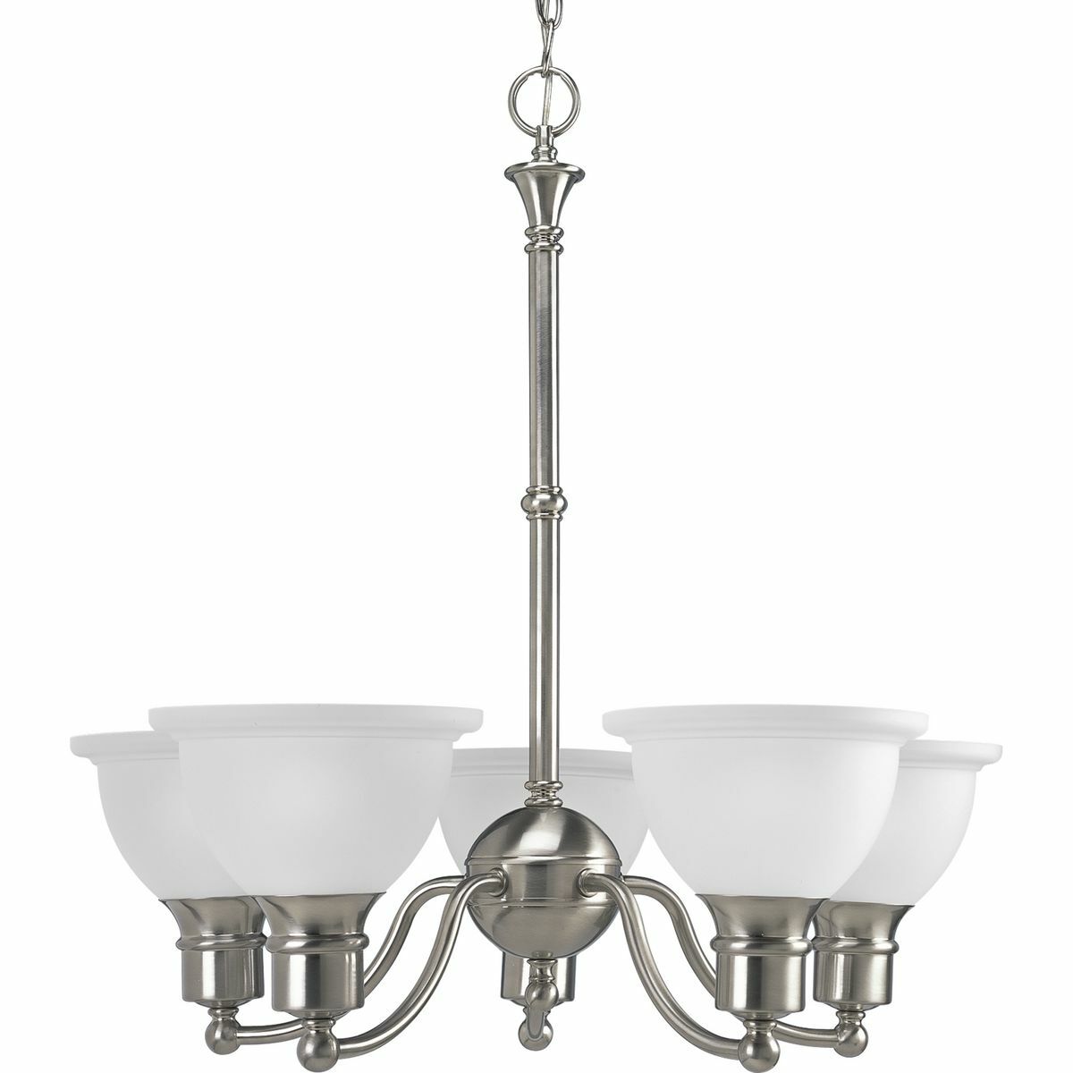 P4281-09 Madison Chandelier, (5) A19 Lamp, 120 V AC, Nickel Plated Housing