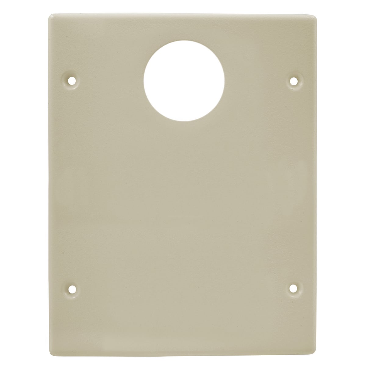 HBL6747JXXIV 3-Gang 1-Round Opening 2-Blank Removable Standard Cover Plate, 1.6 in Opening, For Use With HBL6750 Series Metal Raceway, Roll Formed Steel, Ivory
