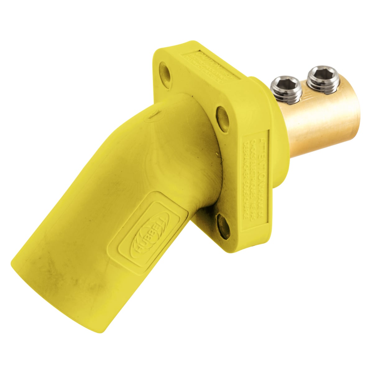 HBLMRAY 16 Series 1-Pole Angled Double Set Screw Inlet Male Standard Single Pole Receptacle, 600 VAC/250 VDC, 400 A, 4 to 4/0 AWG Wire, Screw Terminal Connection, 3R/4X/12 NEMA Rating