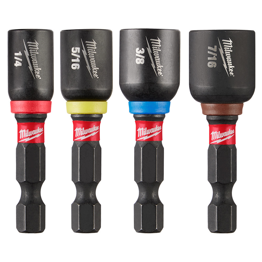 49-66-4562 Shockwave 4-Piece Magnetic Nut Driver Set, 1/4 in, 5/16 in, 3/8 in, 7/16 in Drive, Proprietary Steel, 1/4 in Hex