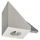 Fan and fixture mounting box for new construction with installed 16" steel bracket. Fits sloped ceilings up to 45 degrees. 70lb fan, 200lb fixture. Paintable textured finish. 14.5 cu. in. 8" square mounting surface handles fans with larger canopies.
