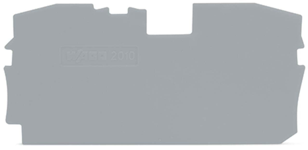 2010-1291 End and Intermediate Plate, For Use With TOPJOB S Rail Mounted Terminal Block, Gray
